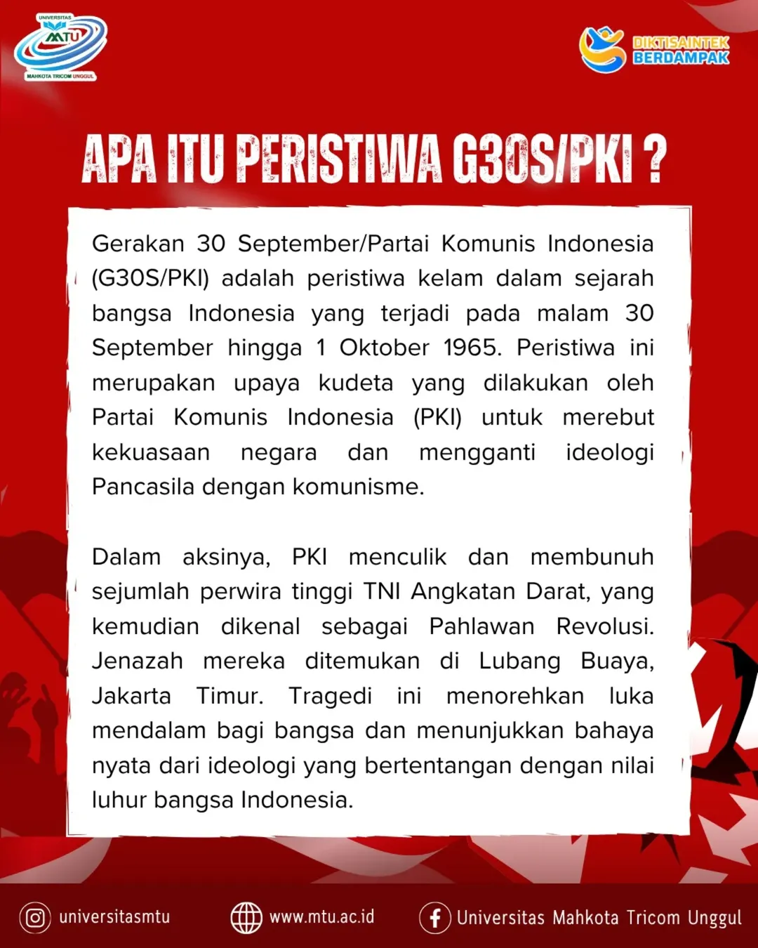 30 September 1965 – 30 September 2025Hari ini kita mengenang salah satu peristiwa kelam dalam s