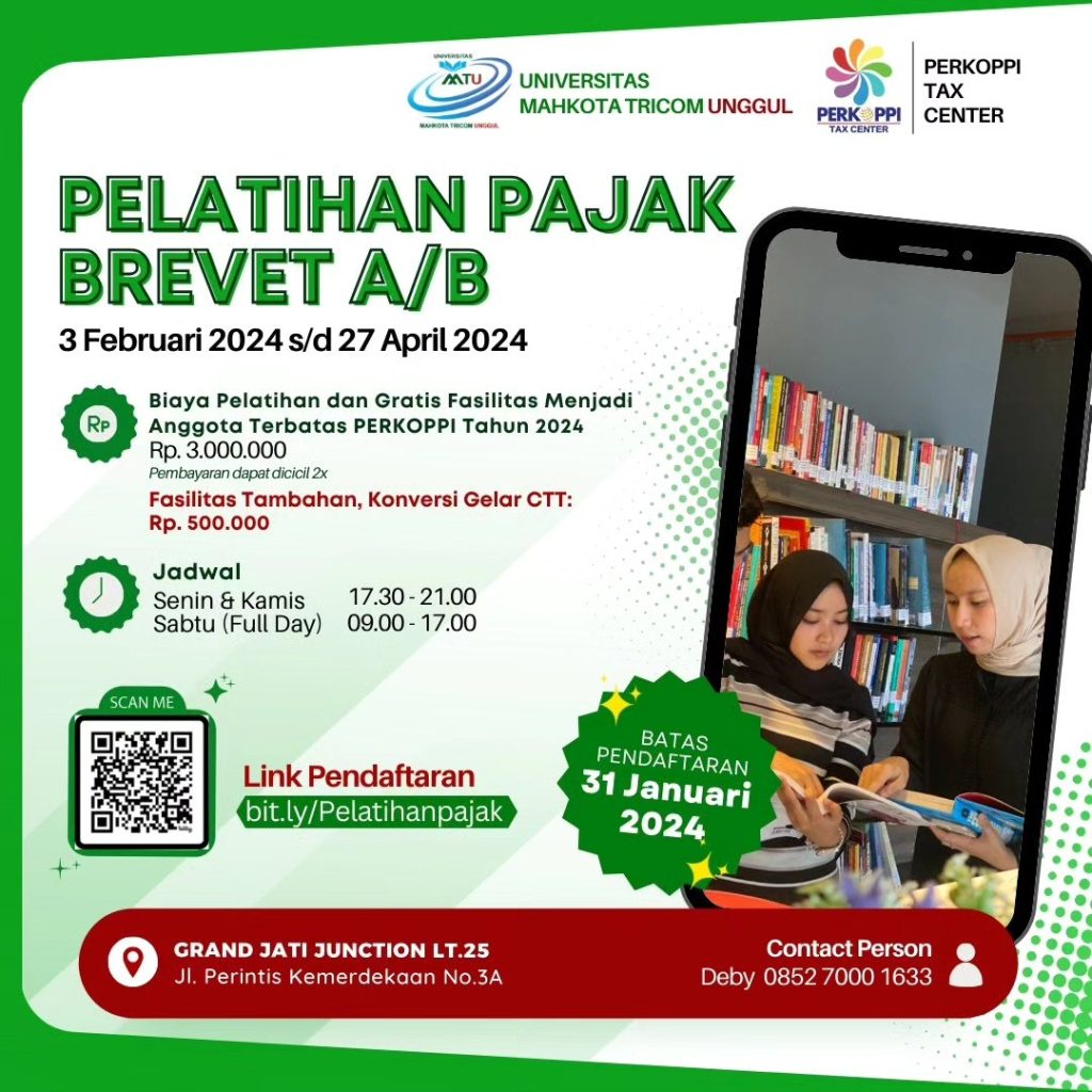 Hei! Sertifikasi Brevet Pajak AB telah dibuka. Sekarang waktunya upgrade ilmu dan karirmu!Brevet