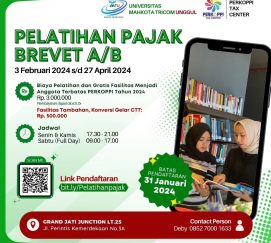Hei! Sertifikasi Brevet Pajak AB telah dibuka. Sekarang waktunya upgrade ilmu dan karirmu!