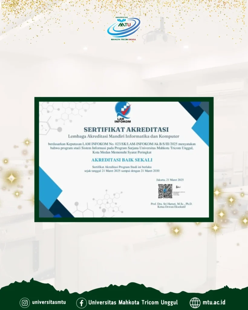 Prestasi Gemilang untuk MTU!Selamat dan sukses kepada Program Studi S1 Sistem Informasi - Fakul (1)
