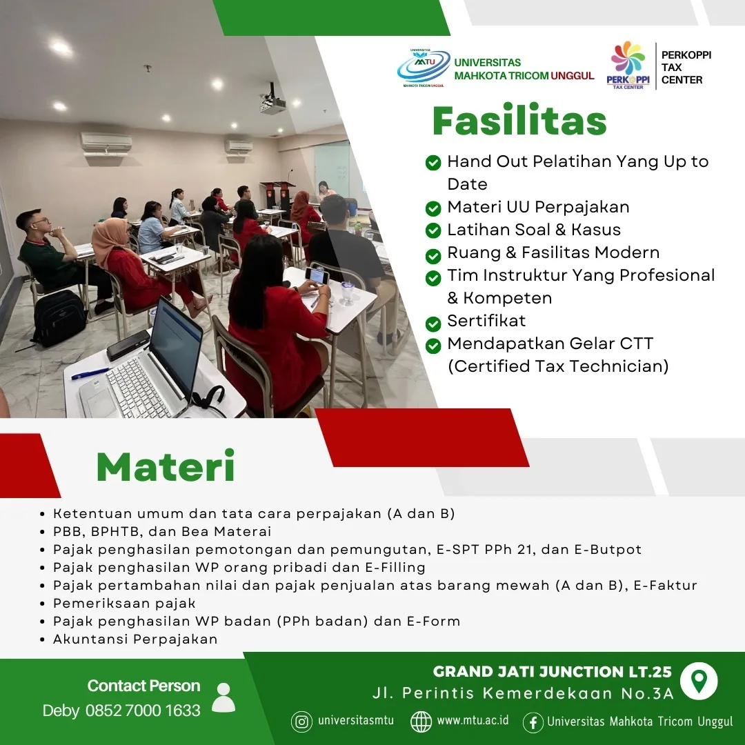 ✨ Saatnya Upgrade Skill Pajakmu! ✨Ikuti Pelatihan Pajak Brevet A-B di Universitas Mahkota Trico (1)