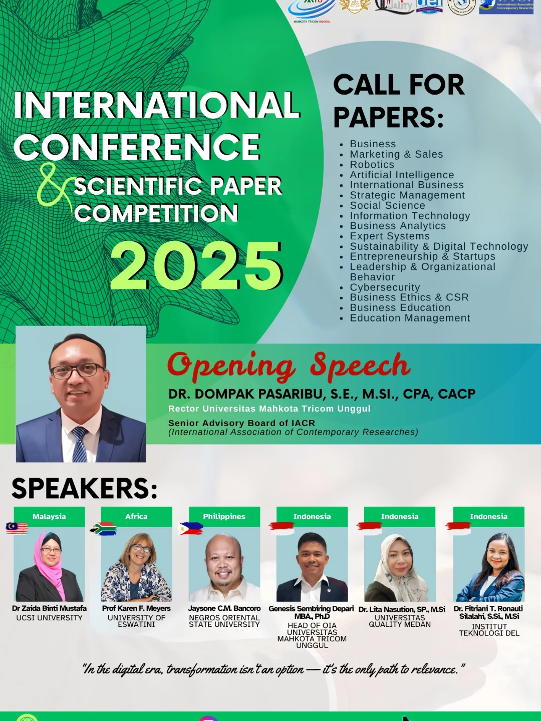 🌍✨ INTERNATIONAL CONFERENCE & SCIENTIFIC PAPER COMPETITION 2025 ✨🌍📣 Tema- The Digital Revol (1)