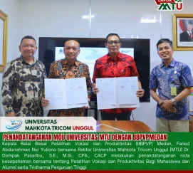 Universitas Mahkota Tricom Unggul (MTU) resmi menjalin kerja sama dengan Balai Besar Pelatihan Vokasi dan Produktivitas (BBPVP) Medan.