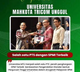 Universitas MTU menjadi salah satu PTS peraih penghargaan SPMI Terbaik berdasarkan Pengendalian Standar bentuk Perguruan Tinggi Universitas dalam Anugerah Pelaporan SPMI Tahun 2025 di Lingkungan LLDikti Wilayah 1