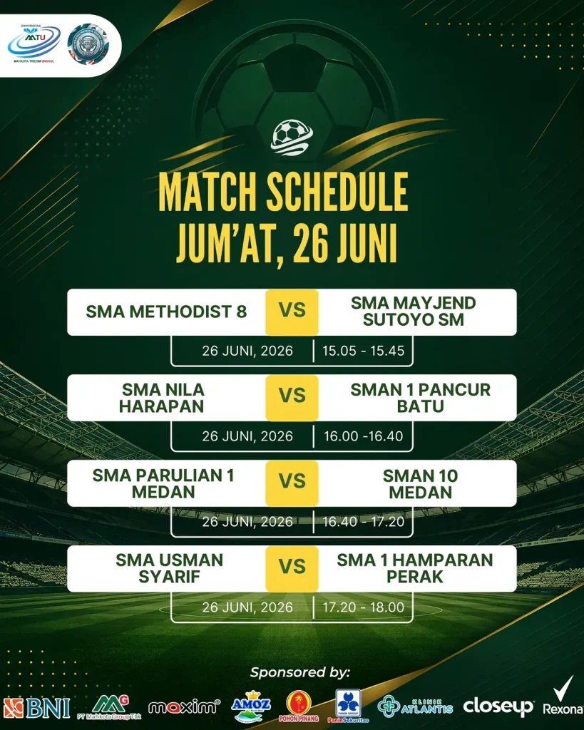 SCHEDULE FOR PIALA REKTOR MTU 2026 🔥_KICK-OFF! Hari pertama resmi dibuka Jumat ini! 🏆⚽_Laga (2)