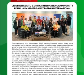 Penandatanganan Nota Kesepakatan (MoU) menandai tonggak penting dalam upaya memperluas jejaring dan meningkatkan kualitas pendidikan tinggi kedua negara di kancah global,” ungkap Rektor Universitas MTU, Dr. Dompak Pasaribu, SE., M.Si., CPA., CACP.
