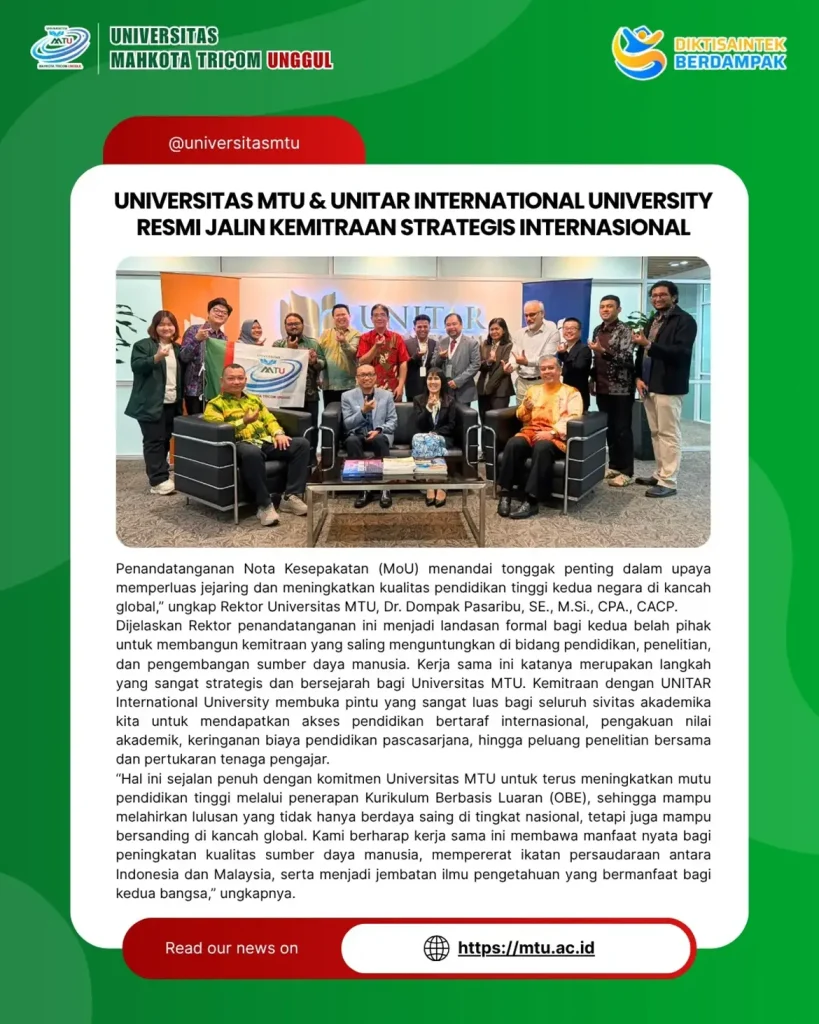 Penandatanganan Nota Kesepakatan (MoU) menandai tonggak penting dalam upaya memperluas jejaring